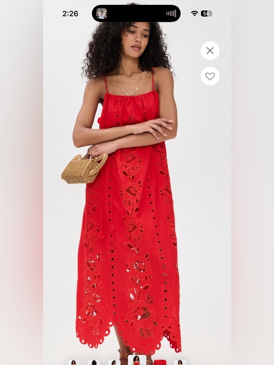 FARM RIO red flowers Richelieu sleeveless dress - Picture 3 of 6